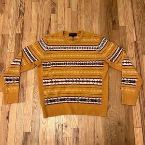 NWT Rag & Bone Yellow Multi Wesley Fairisle Crew